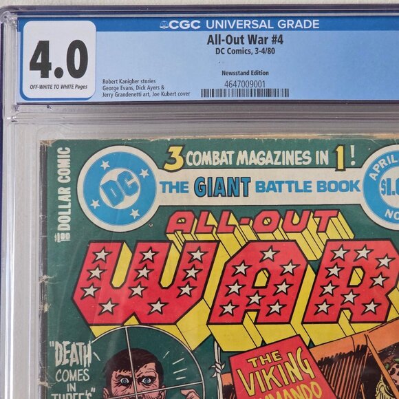GRADED AND SEALED, 1980, ALL OUT WAR, ISSUE #4!!! - Picture 2 of 3